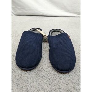Vera Cosy Mens Slippers Size 13-14 Navy Blue Washable Slip On Soft Moccasin